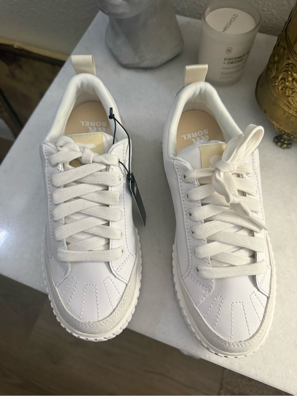 SOREL Women’s White “Ona Ave Low Sneaker” - Picture 4 of 7